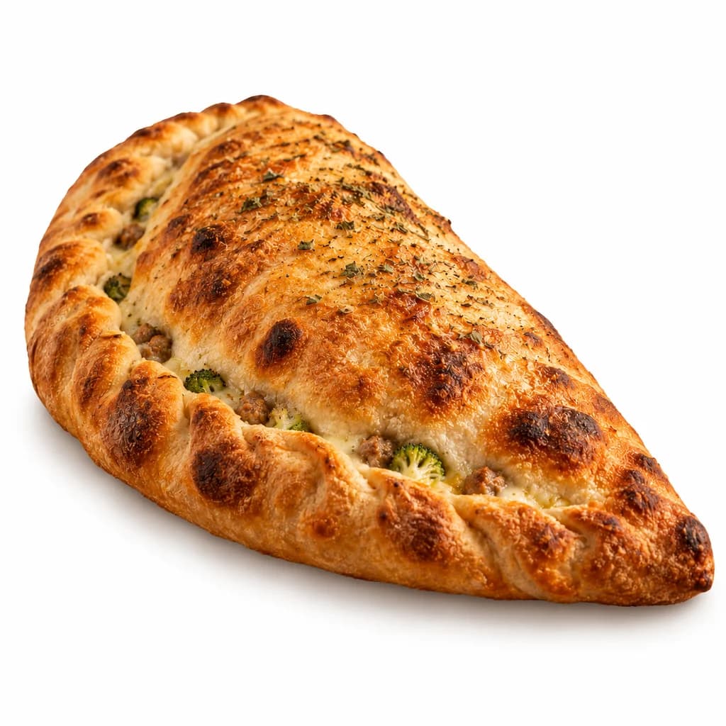 Calzone al forno broccoli e salsiccia