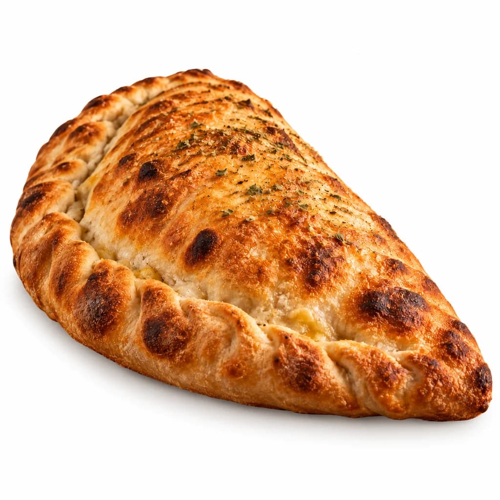 Calzone al forno cotto e mozzarella