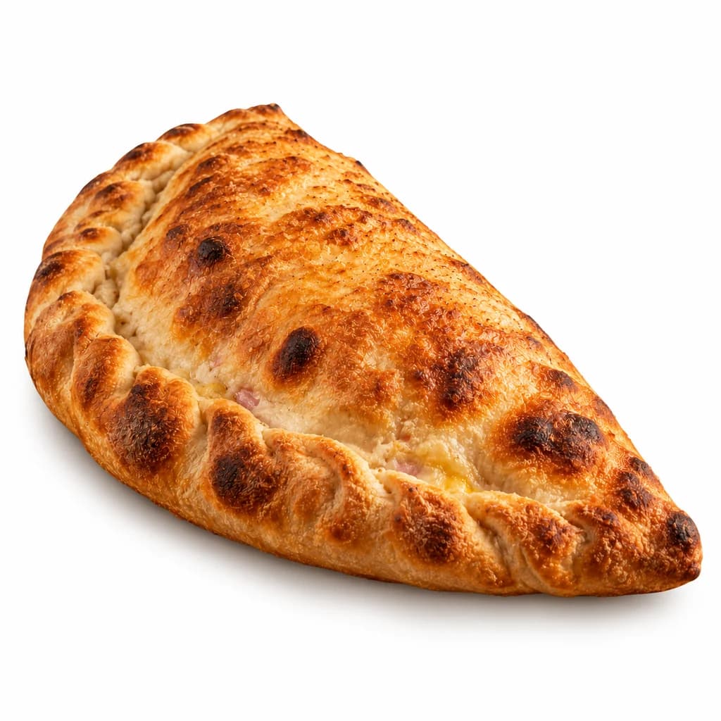 Calzone al forno prosciutto mortadella e mozzarella