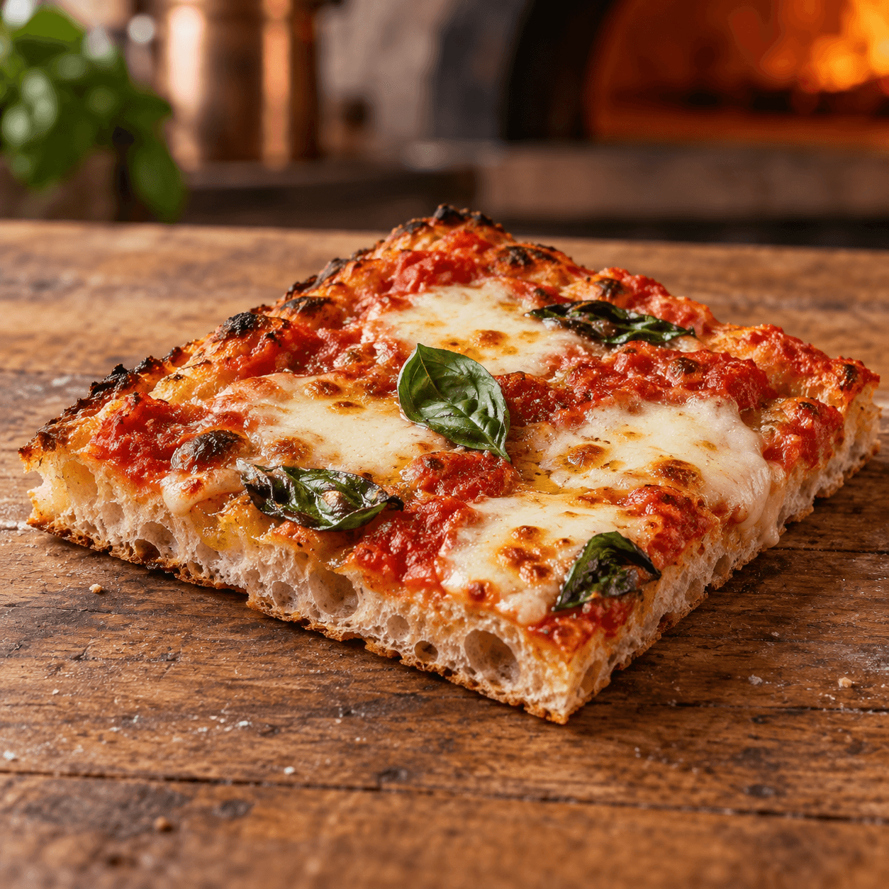 Una fetta di pizza al taglio