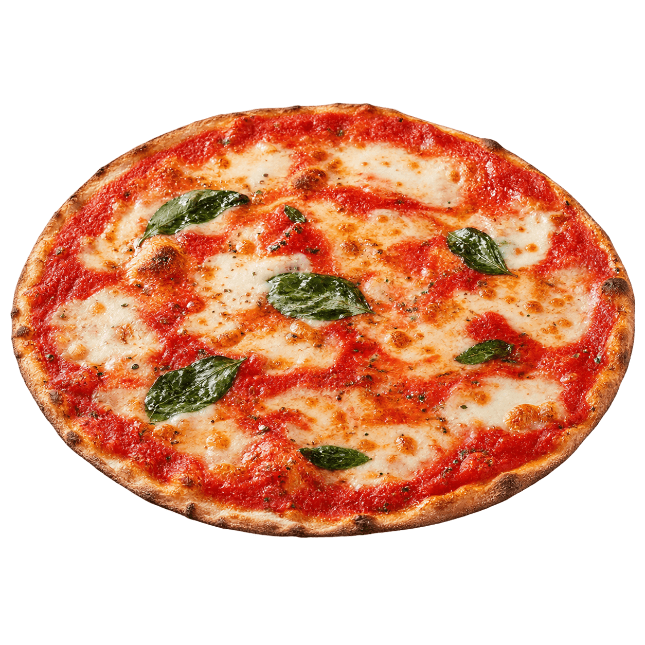 Pizza tonda appena sfornata